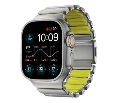 Pasek i akcesoria do zegarków Nomad Stratos Band FKM Apple Watch 45/46/49mm natural titani